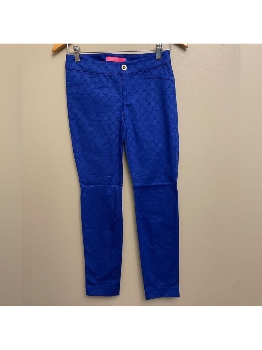 Lilly Pulitzer Kelly Ankle Textured Pants Vibrant Blue Size 00